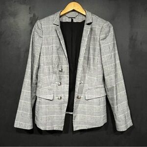 White House Black Market Glen Plaid Blazer Jacket Womens 8P New Black Career